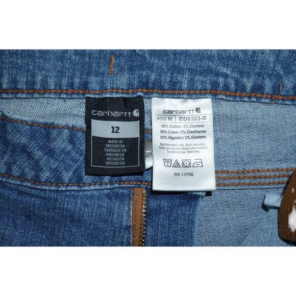 Carhartt Kids’ Carpenter Jeans Blue Denim Size 12 Medium – Workwear Utility - Picture 5 of 5